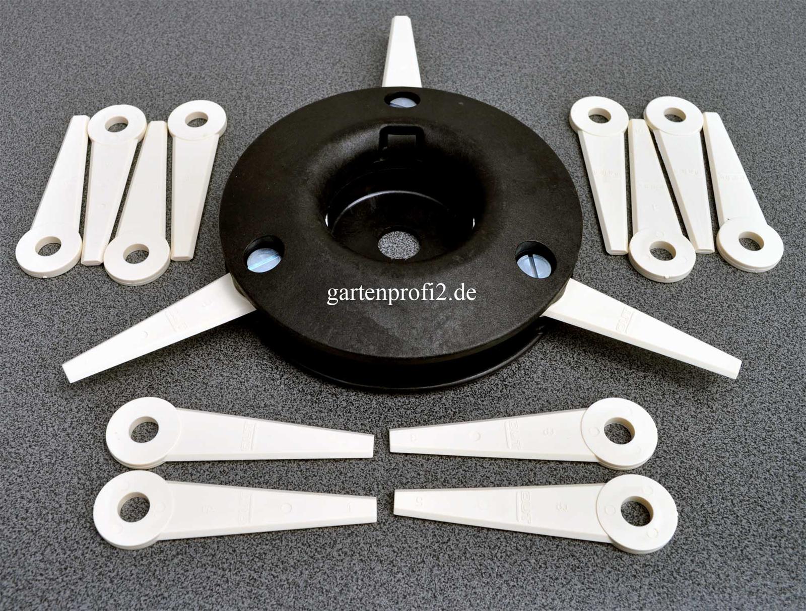 Profi Mähkopf mit 3 Kunststoffmessern weiß 20/25,4mm