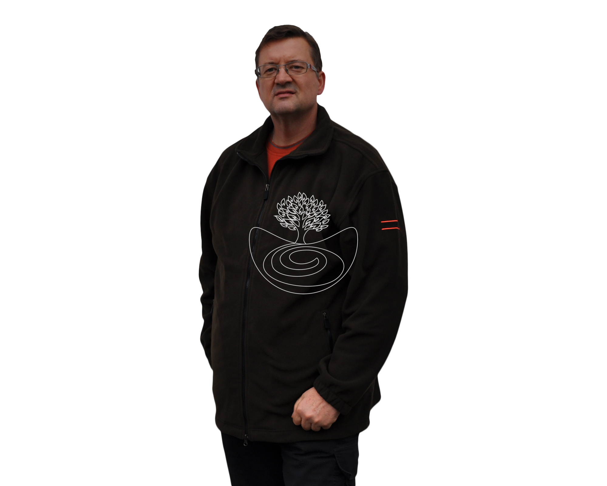 Esche Fleece-Jacke Farbe oliv/braun Größe XXL