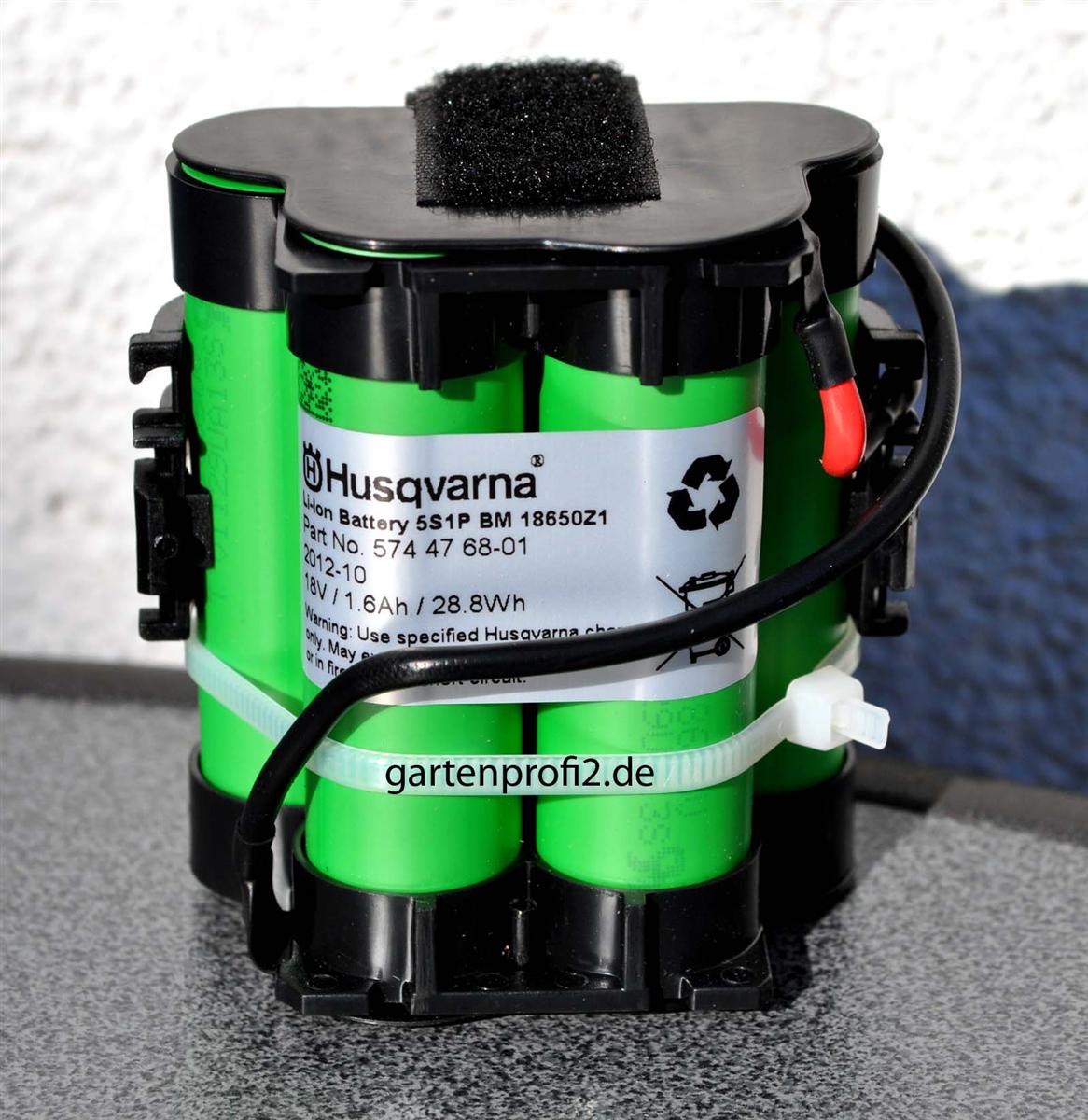 Husqvarna Automower Li-lon Akku 18V 105, 305 (Dreirad) und 308 Bild alte Ausführung