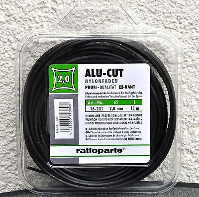 Alu-Cut Nylon- Mähfaden Profi 4-Kant 2,0mm x 15m