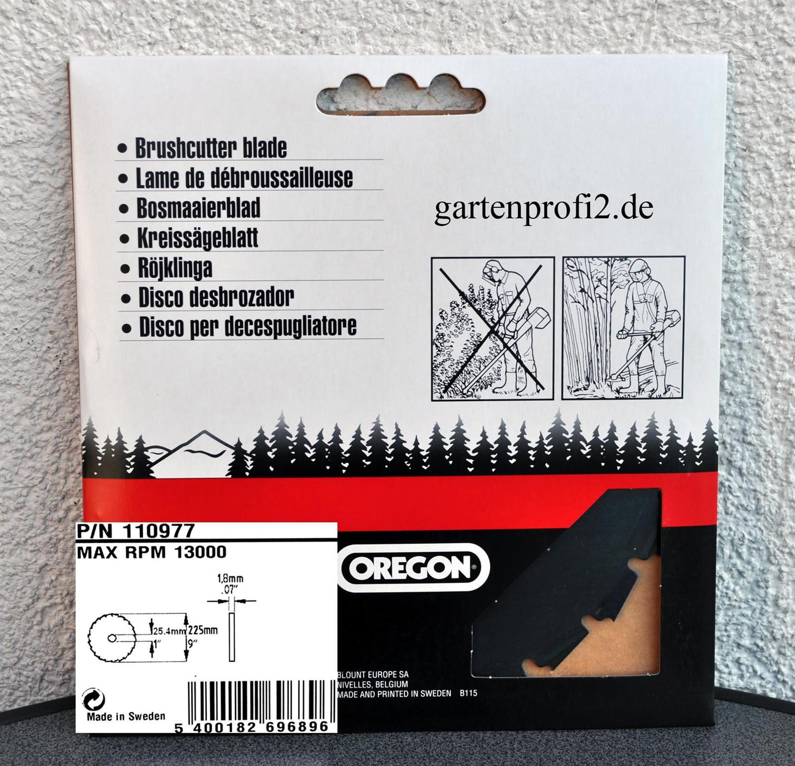 Oregon Meißelzahn-Kreissägeblatt Größe 225mm/25,4mm