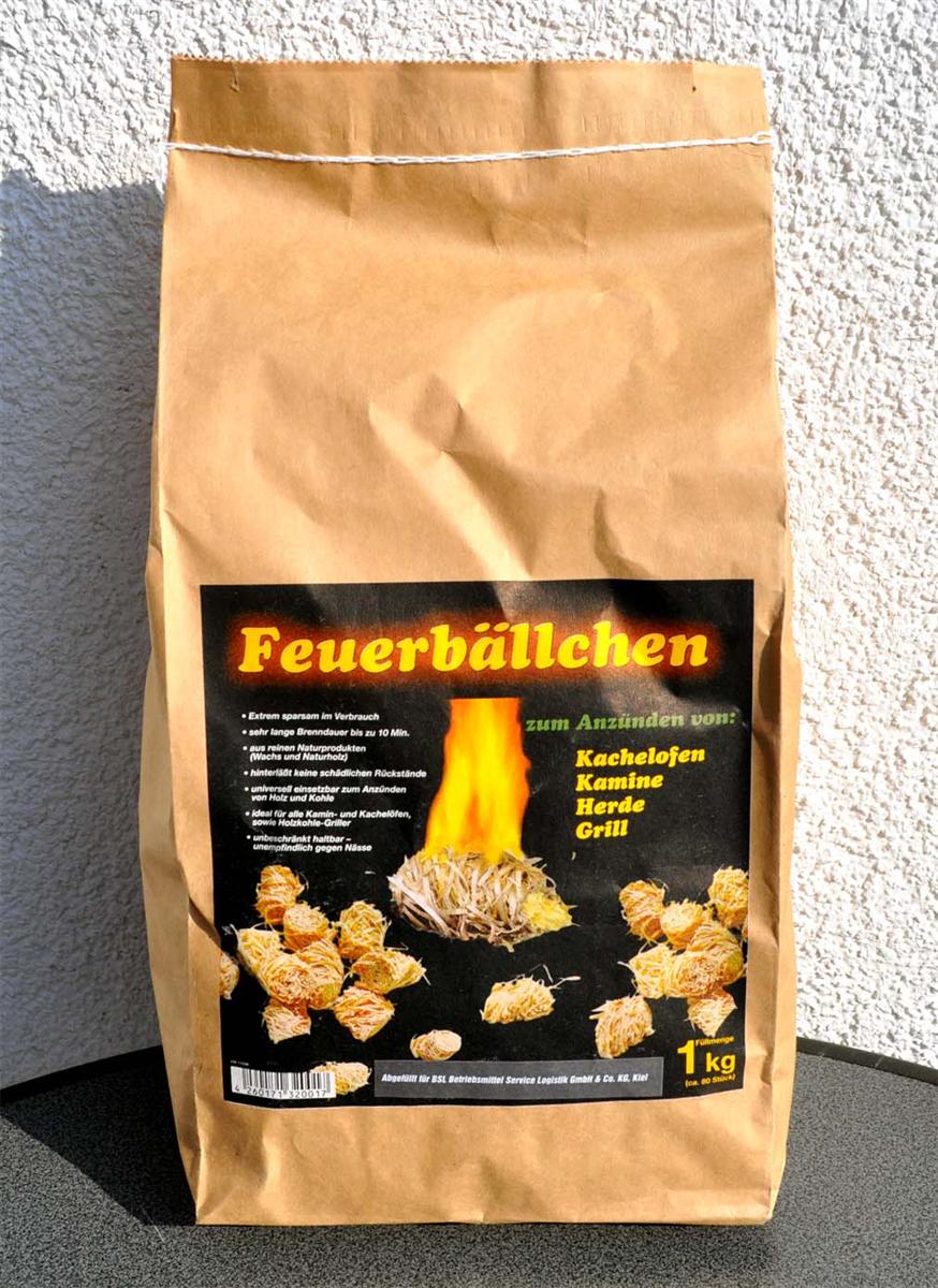 Esche Feuerbällchen Grillanzünder 1 kg Holzofenanzünder